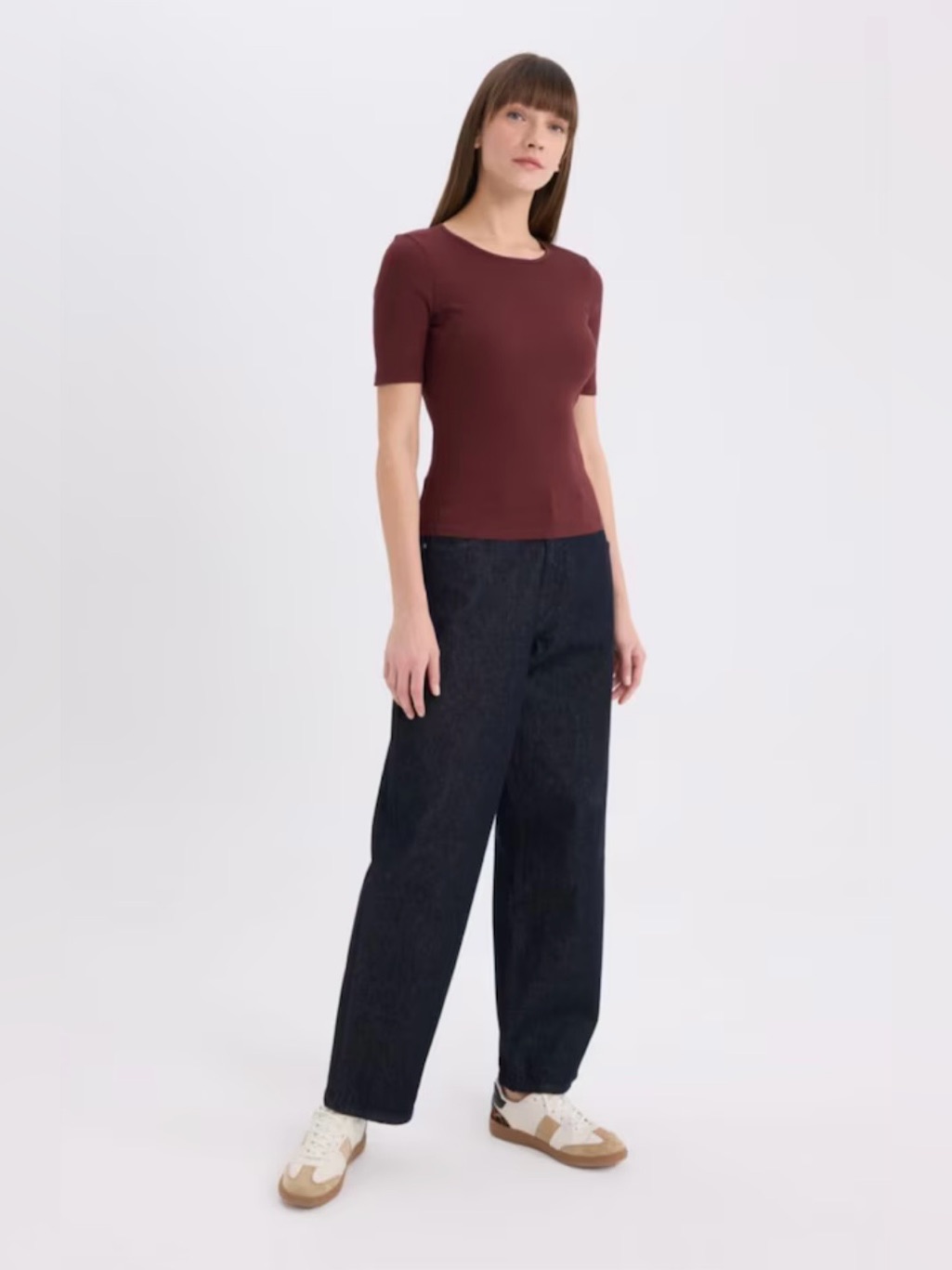 Zara Wine Ribbed Tank Top Small
